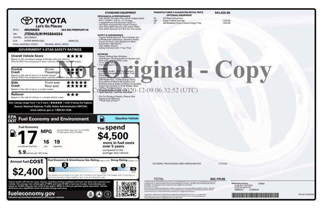 used 2021 Toyota 4Runner car, priced at $39,971