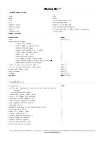 used 2025 Mazda CX-50 car, priced at $40,275