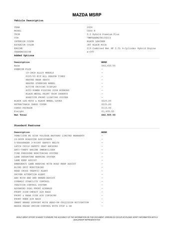 new 2026 Mazda CX-50 Hybrid car, priced at $41,382