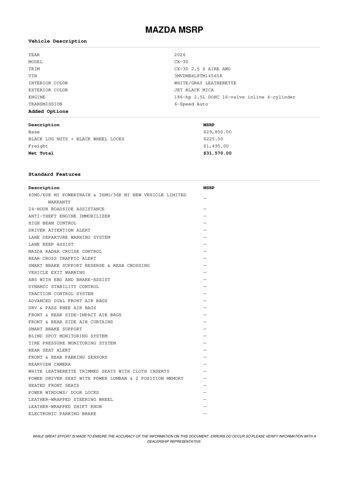 new 2026 Mazda CX-30 car, priced at $30,779