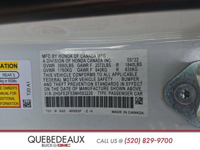 used 2022 Honda Civic car