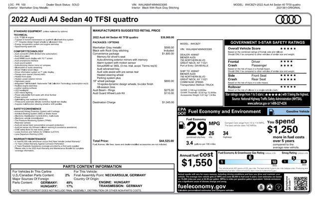 used 2022 Audi A4 car, priced at $19,600