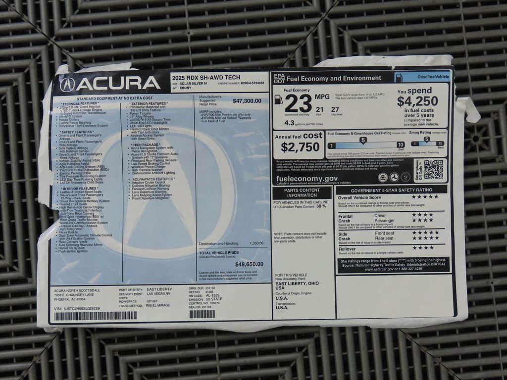 used 2025 Acura RDX car, priced at $48,650