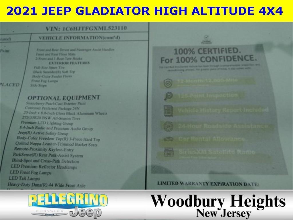 used 2021 Jeep Gladiator car, priced at $35,990