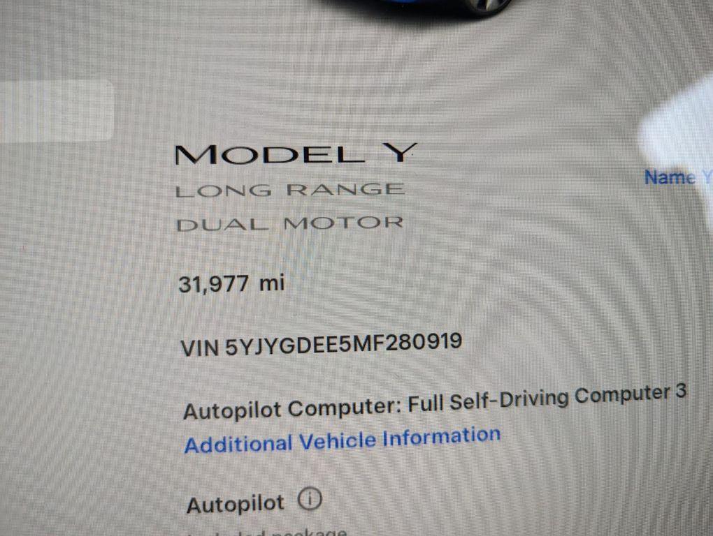 used 2021 Tesla Model Y car, priced at $29,998