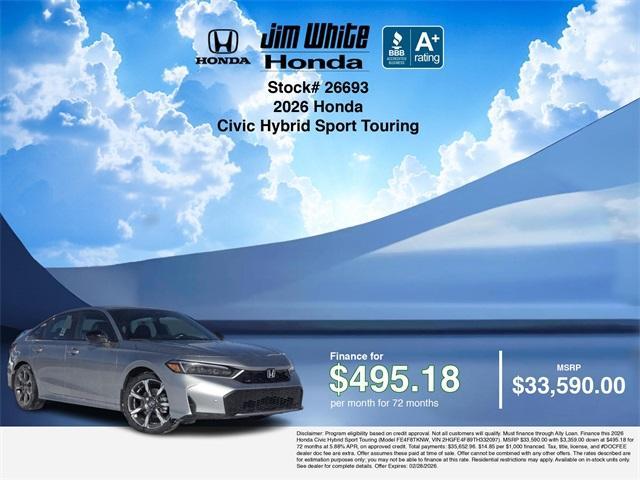 new 2026 Honda Civic Hybrid car, priced at $33,340