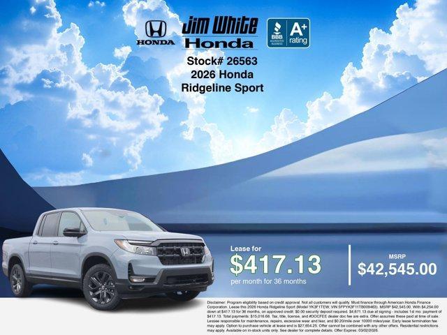 new 2026 Honda Ridgeline car, priced at $42,295