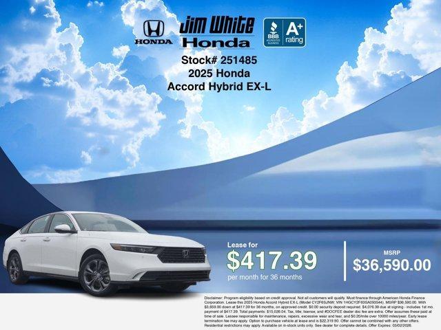 new 2025 Honda Accord Hybrid car, priced at $35,490