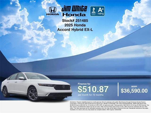 new 2025 Honda Accord Hybrid car, priced at $35,490