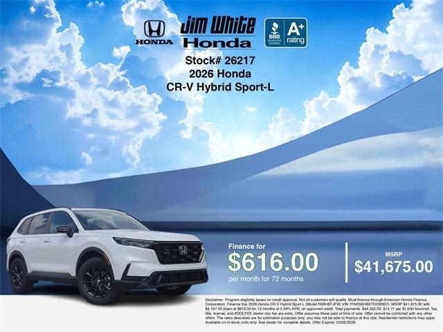 new 2026 Honda CR-V Hybrid car, priced at $41,425