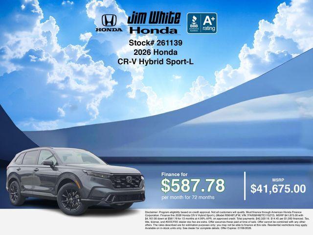 new 2026 Honda CR-V Hybrid car, priced at $40,675
