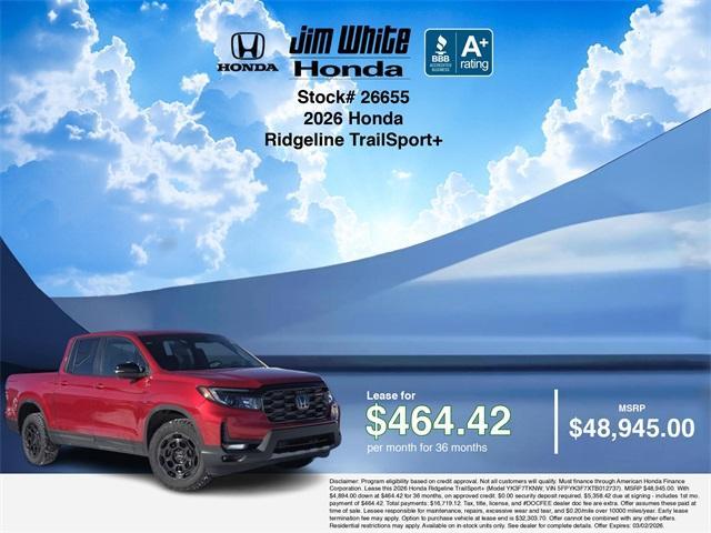 new 2026 Honda Ridgeline car, priced at $48,695