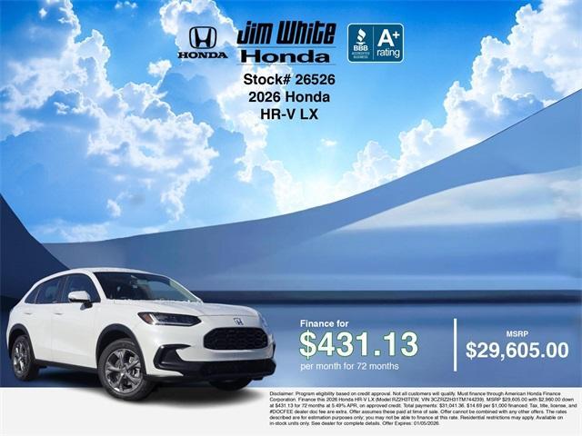 new 2026 Honda HR-V car, priced at $29,355