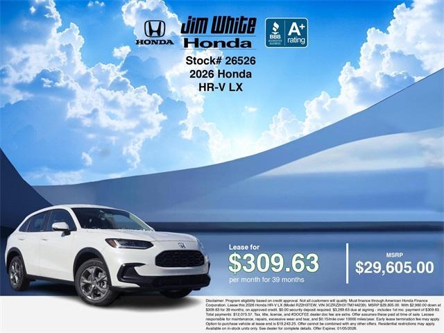 new 2026 Honda HR-V car, priced at $29,355