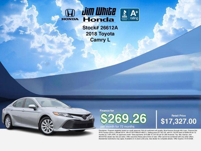 used 2018 Toyota Camry car, priced at $17,327