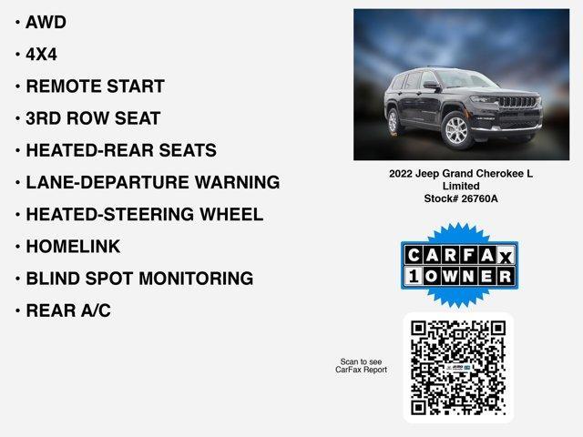used 2022 Jeep Grand Cherokee L car, priced at $29,500