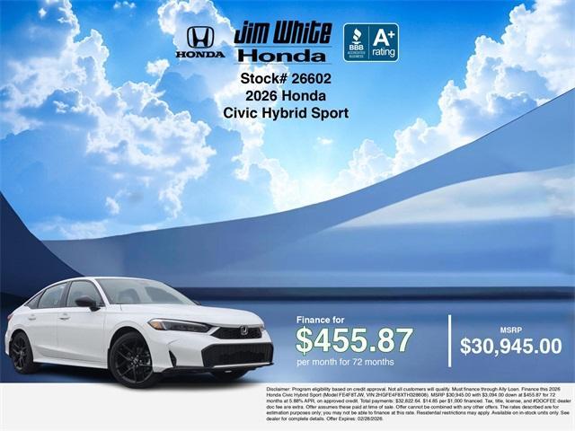 new 2026 Honda Civic Hybrid car, priced at $30,695