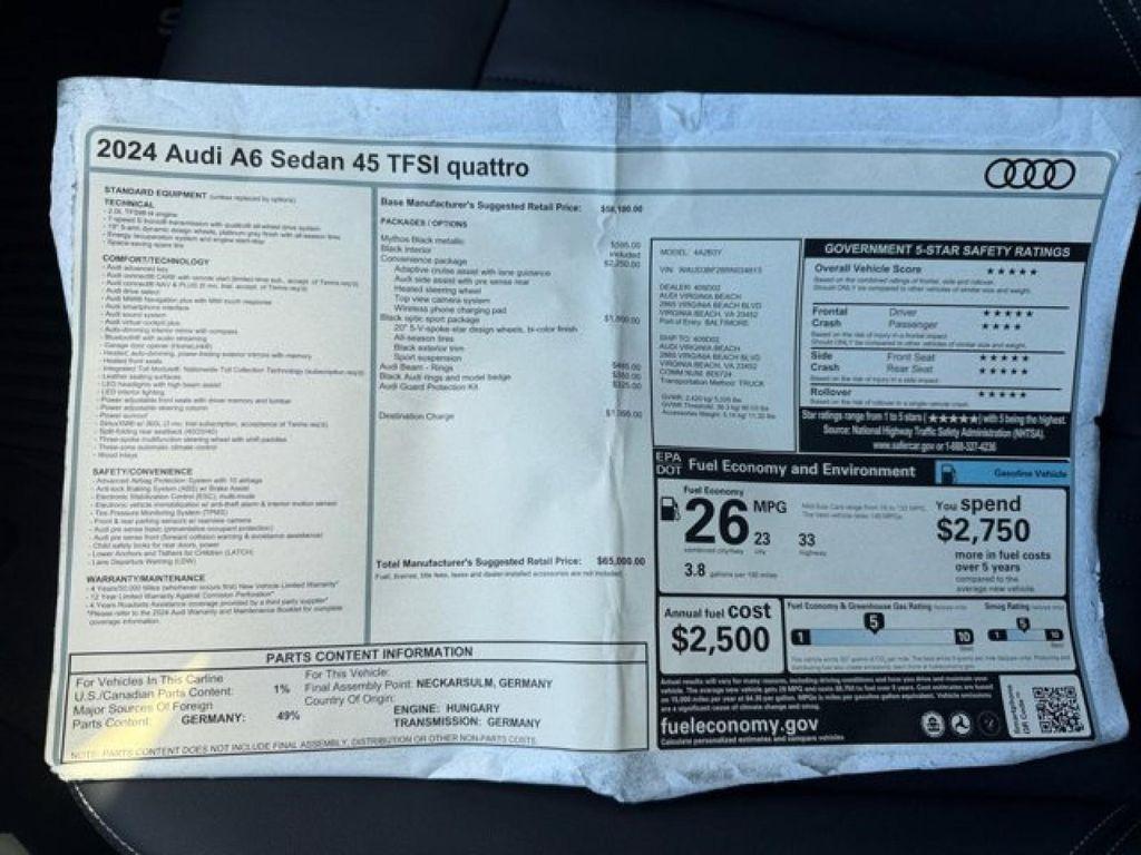 used 2024 Audi A6 car, priced at $42,995