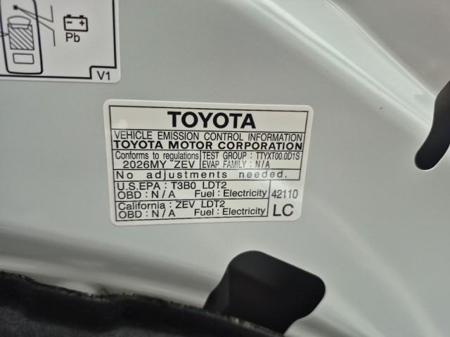 new 2026 Toyota bZ car, priced at $50,360