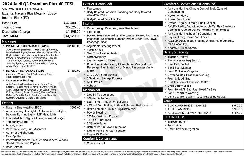 used 2024 Audi Q3 car, priced at $31,921