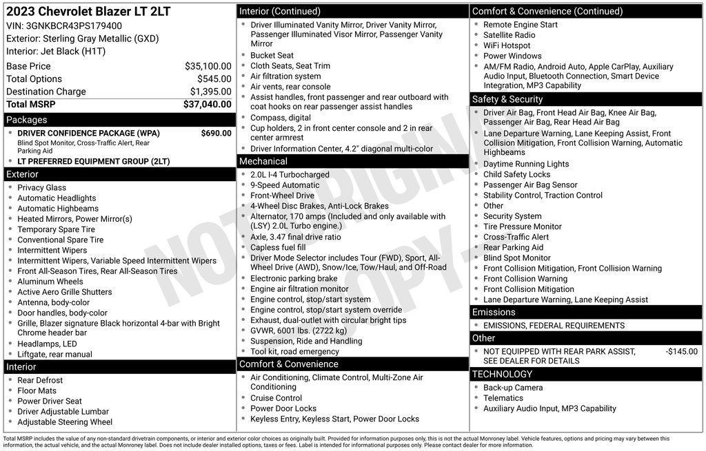 used 2023 Chevrolet Blazer car, priced at $26,000