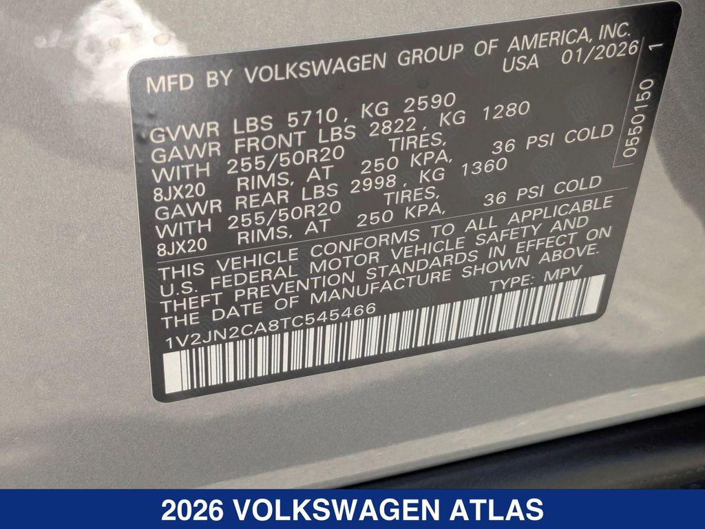 new 2026 Volkswagen Atlas car, priced at $48,773