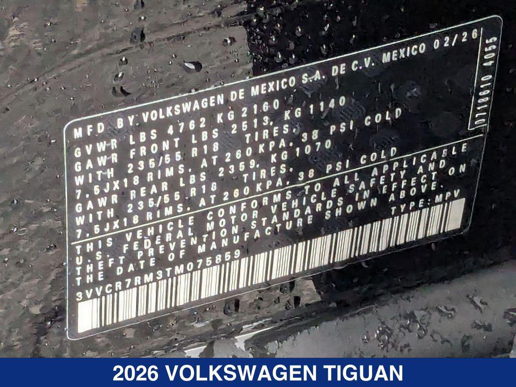 new 2026 Volkswagen Tiguan car, priced at $33,292