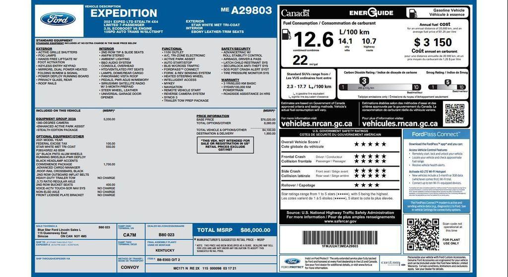 used 2021 Ford Expedition car, priced at $37,500