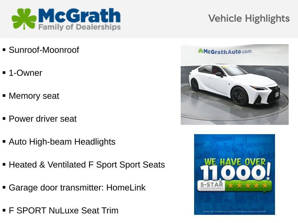 used 2024 Lexus IS 500 car, priced at $57,850