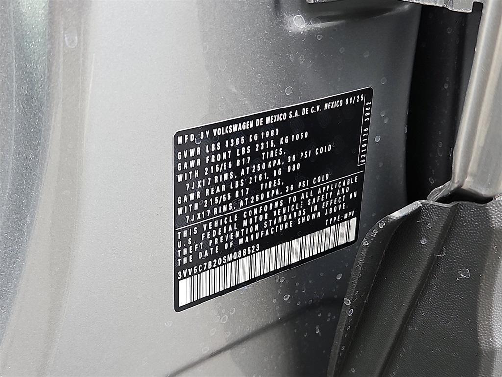 new 2025 Volkswagen Taos car, priced at $27,521