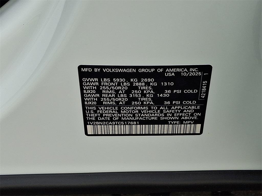 new 2026 Volkswagen Atlas car, priced at $52,693