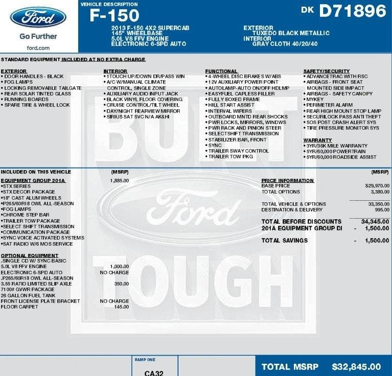 used 2013 Ford F-150 car, priced at $16,495