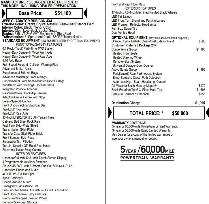 used 2025 Jeep Gladiator car, priced at $44,995