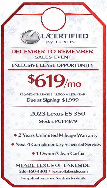 used 2023 Lexus ES 350 car, priced at $35,579