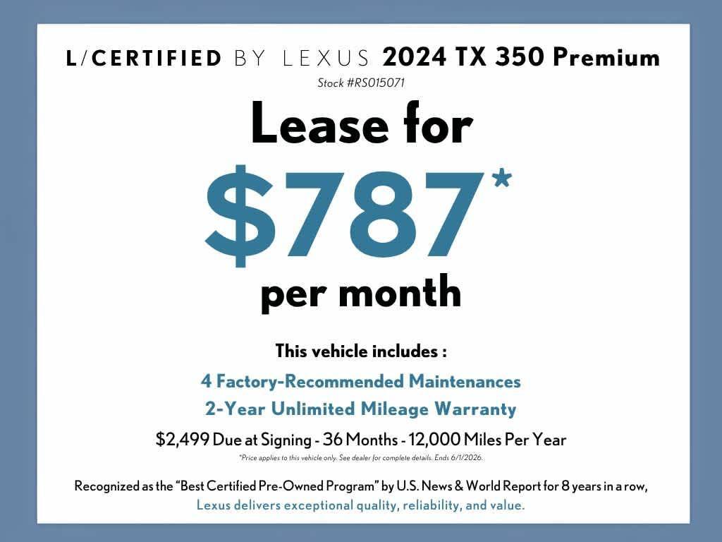 used 2024 Lexus TX 350 car, priced at $55,015