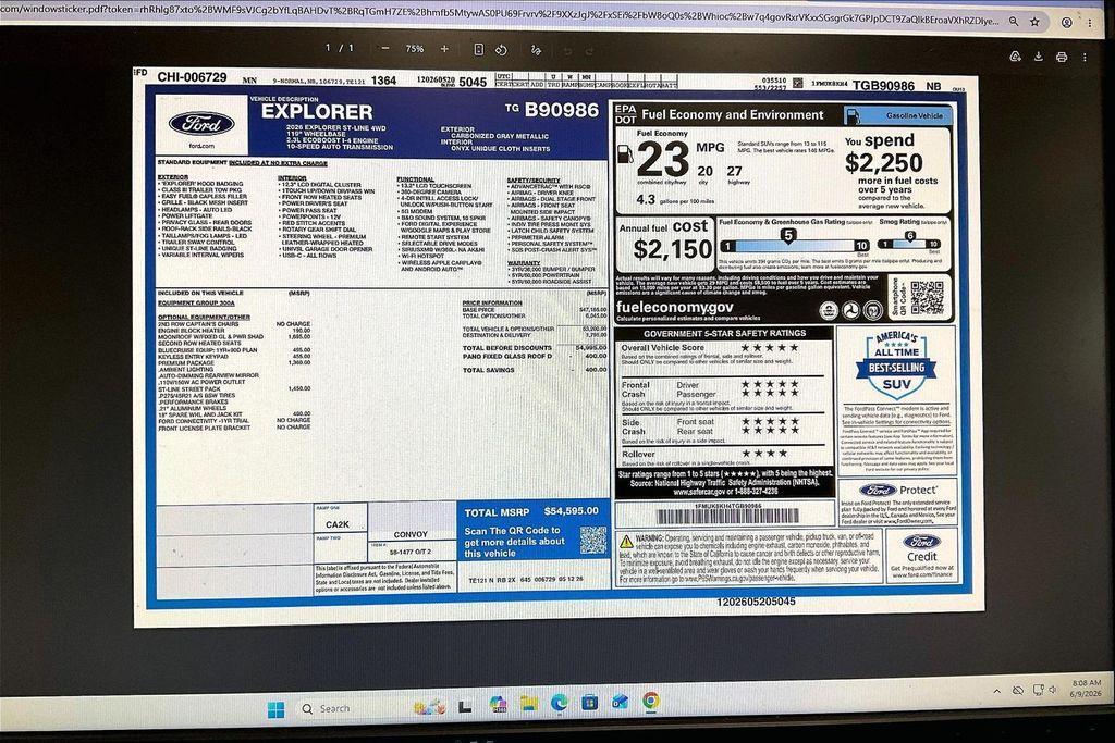 new 2026 Ford Explorer car, priced at $48,457