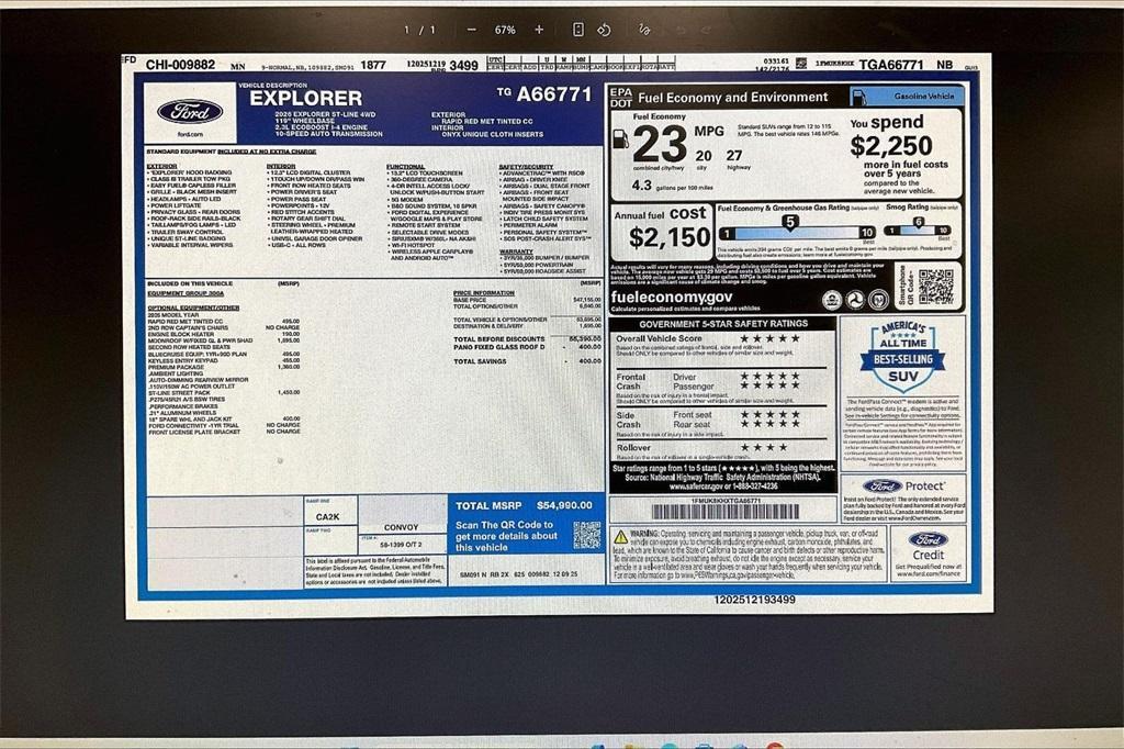 new 2026 Ford Explorer car, priced at $48,318