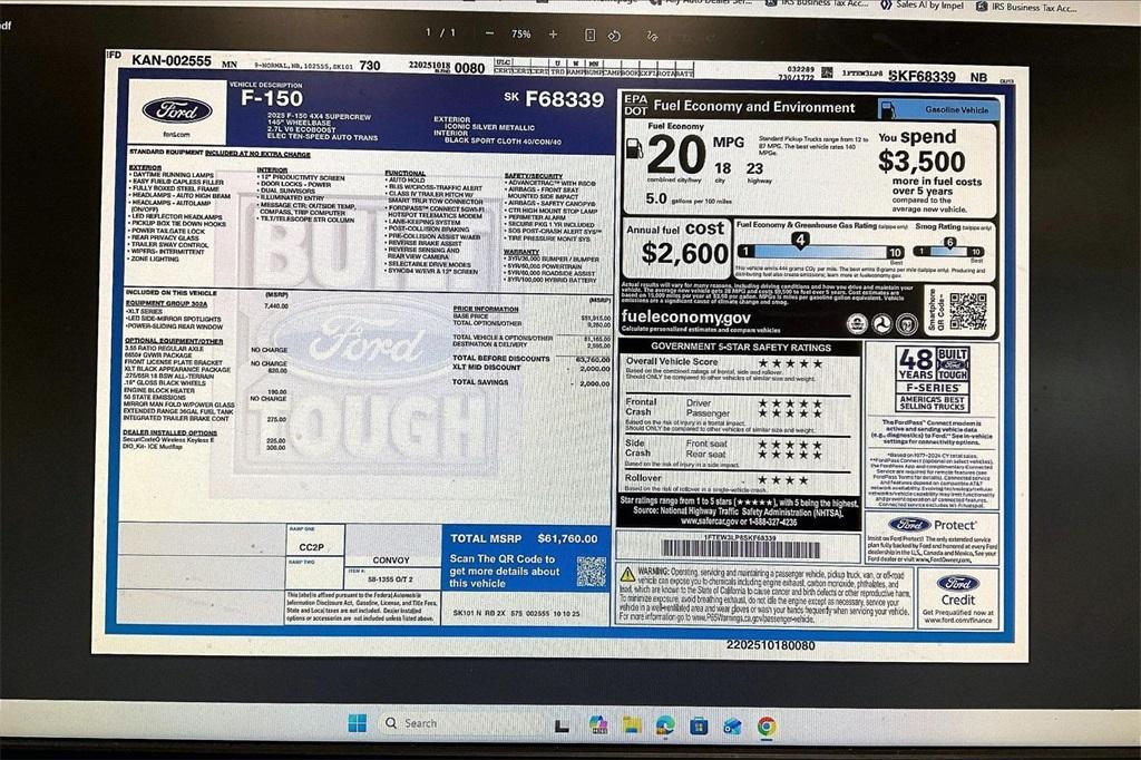new 2025 Ford F-150 car, priced at $48,987