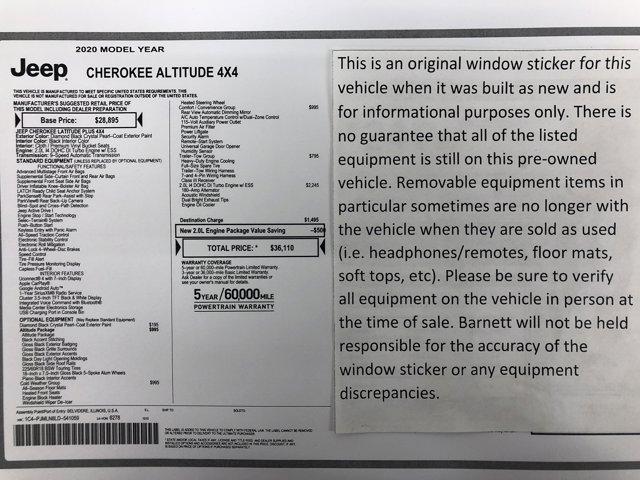 used 2020 Jeep Cherokee car, priced at $18,988