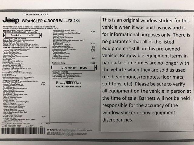 used 2024 Jeep Wrangler car, priced at $41,950