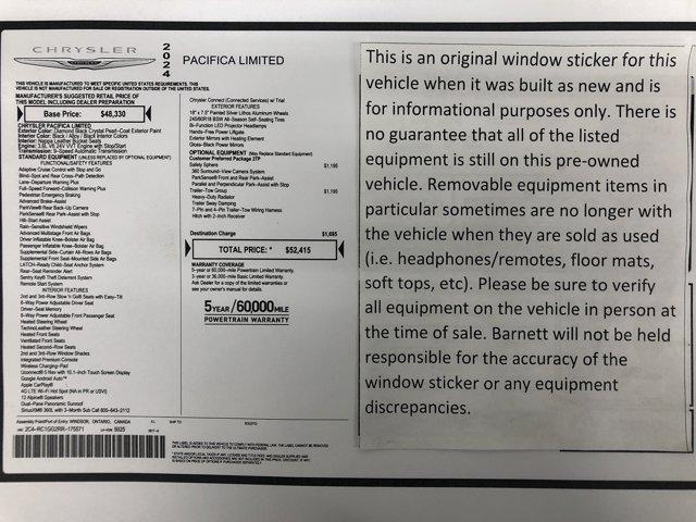 used 2024 Chrysler Pacifica car, priced at $39,988