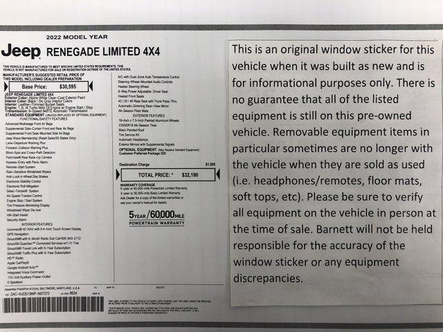 used 2022 Jeep Renegade car, priced at $22,988