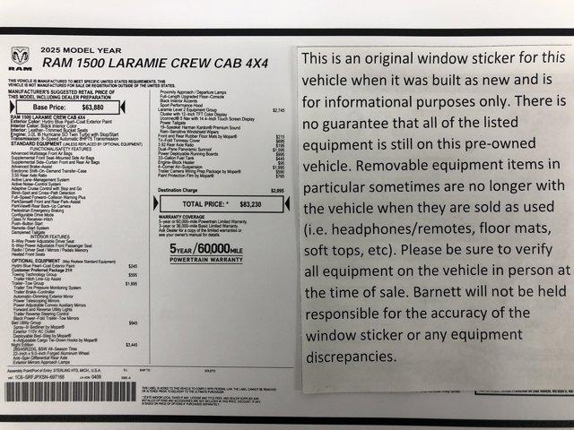 used 2025 Ram 1500 car, priced at $58,988
