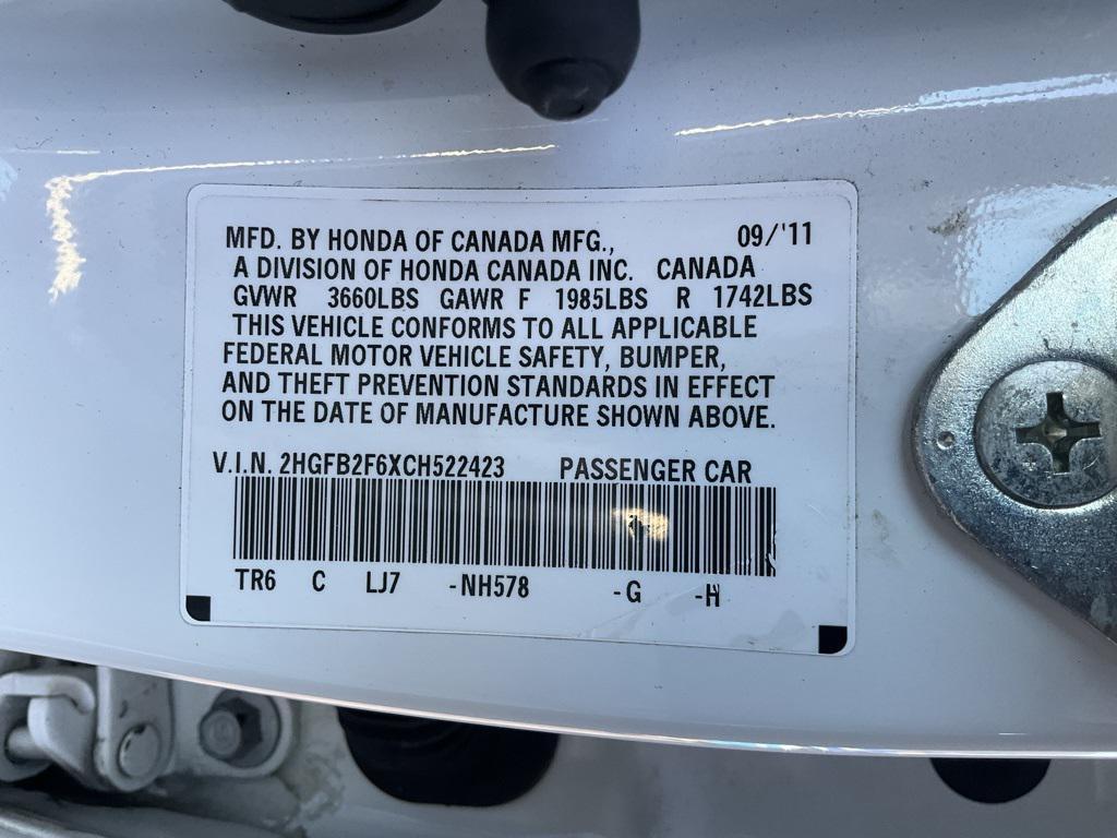 used 2012 Honda Civic car, priced at $8,998