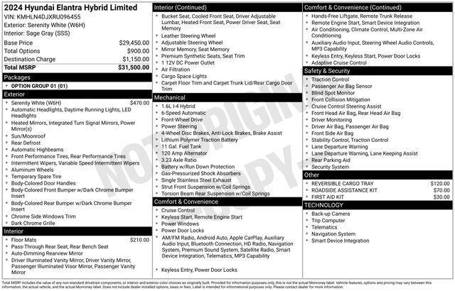 used 2024 Hyundai ELANTRA HEV car, priced at $22,220
