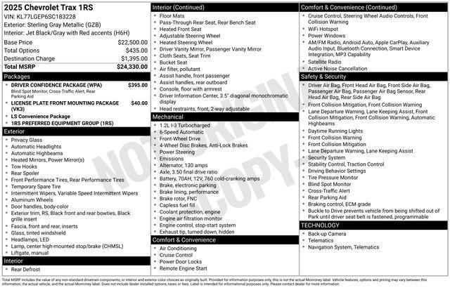 used 2025 Chevrolet Trax car, priced at $22,220