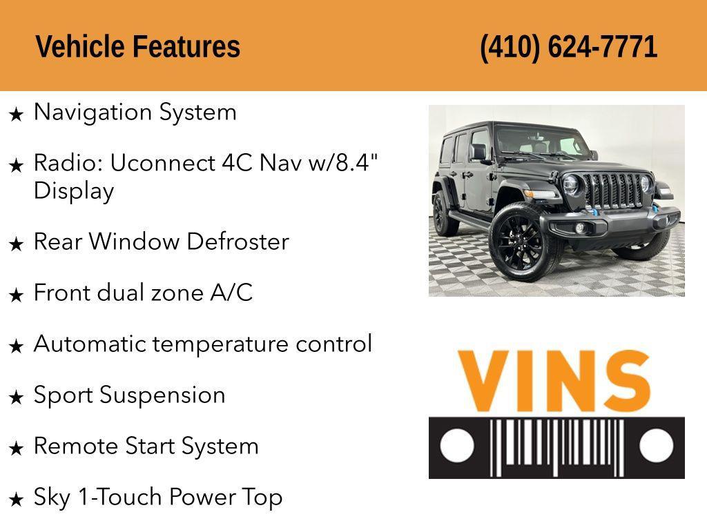 used 2022 Jeep Wrangler Unlimited 4xe car, priced at $24,980
