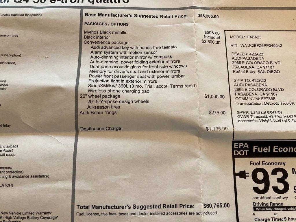 used 2023 Audi Q4 e-tron car, priced at $27,995