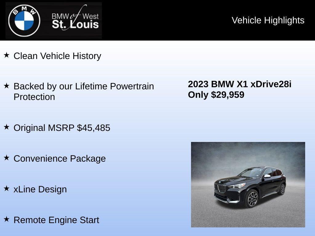 used 2023 BMW X1 car, priced at $29,785