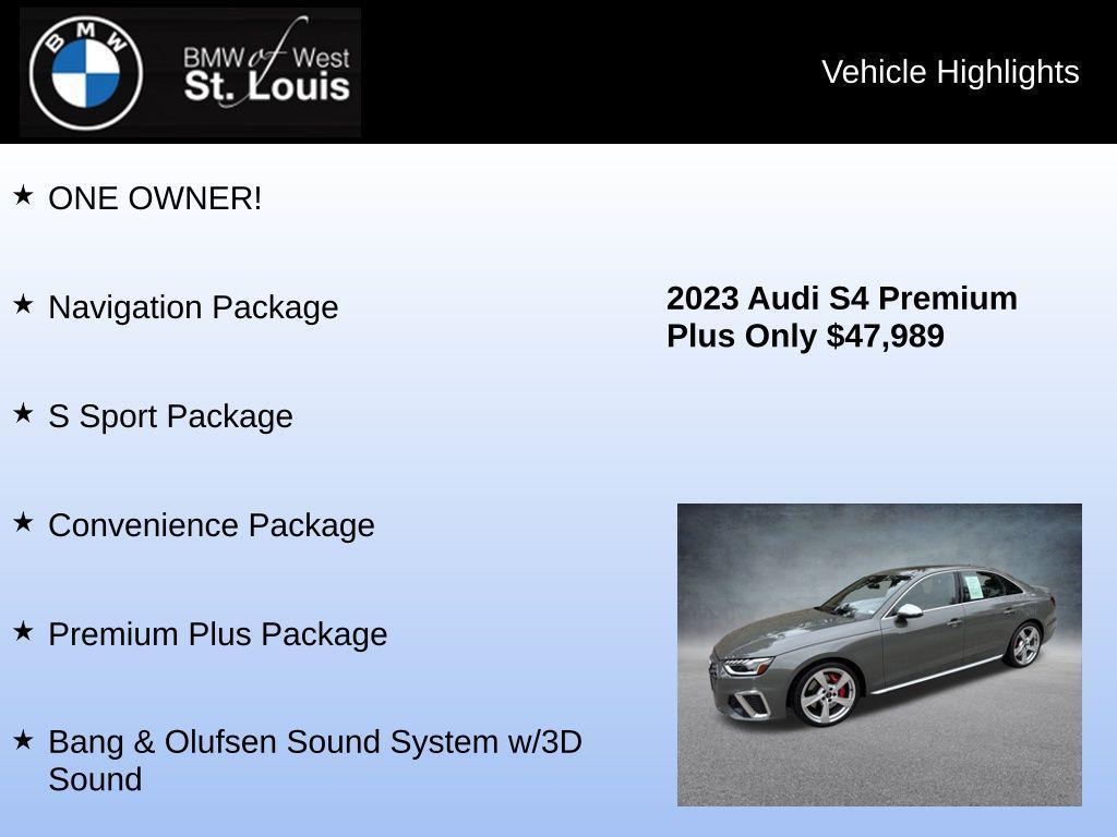 used 2023 Audi S4 car, priced at $45,678
